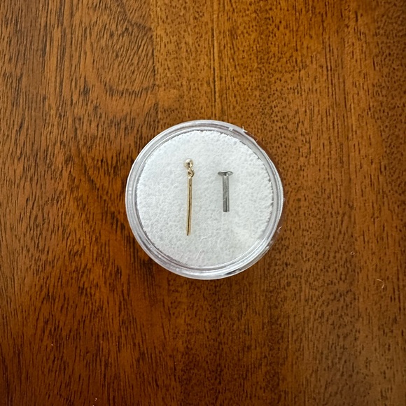 Cassi Gold Bar Drop Threadless Earring - Picture 2 of 2